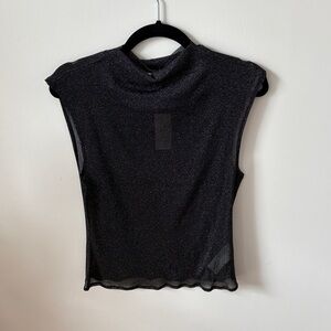 NWT Abercrombie & Fitch Glittery Charcoal Top